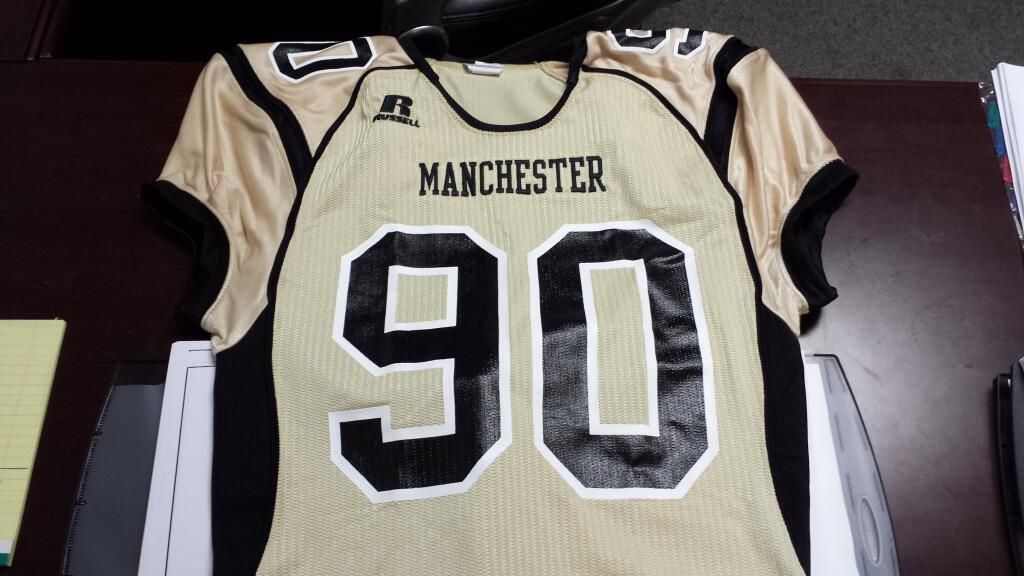 New gold football uniforms for Manchester University. (via ...