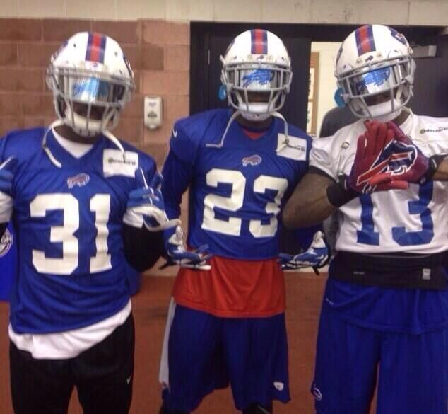 Buffalo Bills custom football visors.